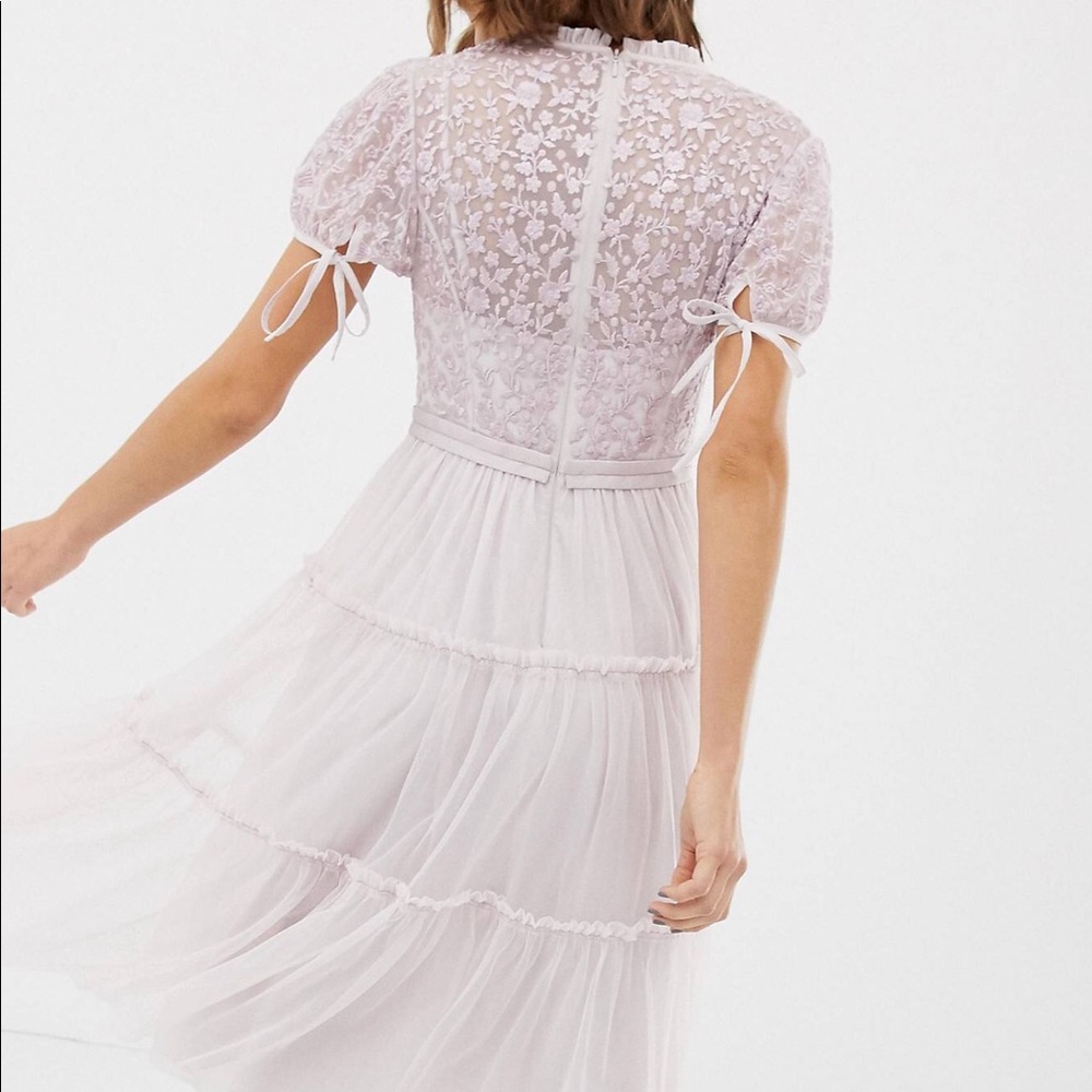 NWT Needle & Thread Embroidered Tulle Midi Dress